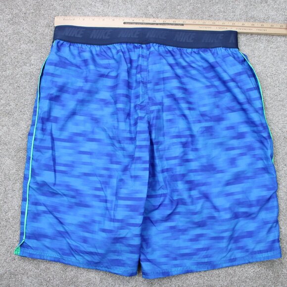 Nike Swim Board Shorts NWT Mens 2XL XXL Blue Geometric Mesh Lined Drawstring - Picture 7 of 15